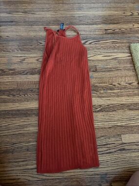 Forever 21 Ribbed Maxi Dress in Rust Orange